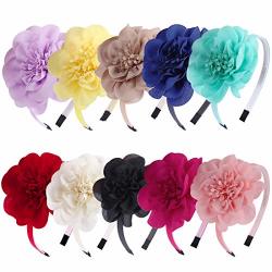 Xima 10PCS Chiffon Flower Girls Headbands For Kids Children Teens Toddlers Hair Accessories