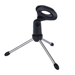Adjustable Microphone Desk Stand Foldable Desktop Microphone Holder Bracket With MIC Clip For Home Recording Podcasts Broadcasts Live Interviews