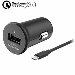 Turbo Fast 15W Car Charger Works For Samsung Galaxy K Zoom Includes Detachable Hi-power Microusb Cable