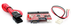 Ide To Sata Or Sata To Ide Bilateral Adapter Card With Sata & Ide Cables Red ..