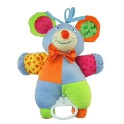 Baby Kids Mechanical Pull Bell Cartoon Music Toys Animal Musical Rope Plush Toys - Mouse