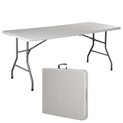 Generic YANHONGUS150713-69 8YH0874YH G Camp Tables Indoor Outdoor Picnic Par 6' Folding Table 6' Foldin Picnic Party Dining Plastic I Portable Plastic Able Port