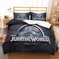 Romoo 3D Dinosaur Bedding Sets Jurassic World Battle 3 Piece Duvet Cover Sets Unique Dinosaur Bedding For Kids And Adults Twin full queen king Comforter And Fitted