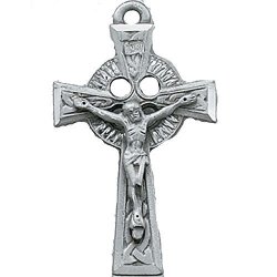MV001 Adult Pewter Crucifix With 24" Silver Tone Chain.