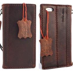 Genuine Natural Leather Handmade Case For Apple Iphone 5 5S S Book Wallet Id Holder Credit Cards Slim Daviscase