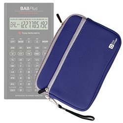 Duragadget Blue Neoprene Protective Zip Pouch - Compatible With Texas Instruments Ba Ii-plus Professional Graphics Calculator