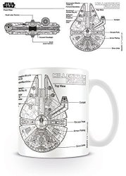 Star Wars - Ceramic Coffee Mug Cup Millennium Falcon Sketch