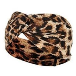 Ladies Headband Brown Animal Print