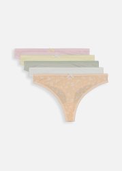Ditsy Cotton G-strings 5 Pack