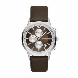 Emporio Armani Chronograph Brown Leather Men's Watch AR11490
