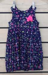 SOLO Infants Floral Pleated Dress - Navy - Navy 6-12 Months