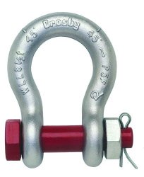 Crosby 1019542 Carbon Steel S-2130 Bolt Type Anchor Shackle Self-colored 6-1 2 Ton Working Load Limit 7 8" Size