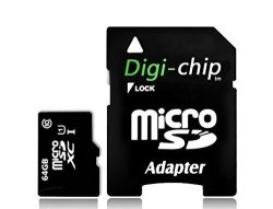 Digi-chip 64GB Class 10 Micro-sd Memory Card For LG Ray LG G5 LG X Screen LG X Cam & LG Stylus 2 Phone Smartphone