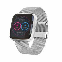 Wocoo Smartwatch For Women Men IP68-WATERPROOF 1.04 Inch Touch Screen All-day Heart Rate And Activity Tracking Bluetooth - T2 Silver