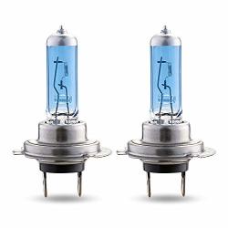 Hyb H7 55W High Performance Halogen Headlight Bulb Replacement For High Beam Low Beam And Fog Bulb 5500K Pack Of 2