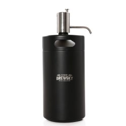 Benoni Brewsky MINI Beer Keg Double Walled Black With Powered Tap -5L