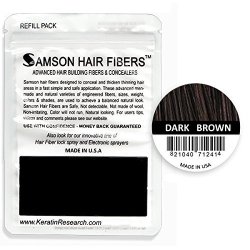 Hair Fibers By Samson Dark Brown Refill 25GR Hide Hair Loss Concealer Building Fibers Hide Hair Transplant Concealer Coverage Thickener For Men And Woman