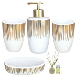 6 Piece - Bathroom Decor Soap Dispenser And Toothbrush Holder Accessories