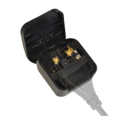 2 Pin Euro Plug To 3 Pin UK Mains Adapter - Ideal For Ghd's 5 Amp - Black
