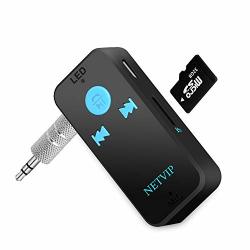 Bluetooth Receiver Wireless Car Audio Adapter Hands-free Audio Receiver & MINI 3.5MM Aux Audio Adapter For Headphones speakers home Streaming Music Stereo Sound System Tf sd Card