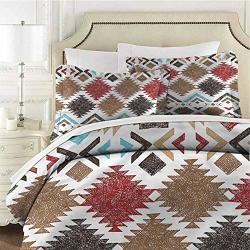 Native American Bedding 3-PIECE King Bed Sheets Set Comforter Bedding Set Microfiber Duvet Cover Set Maya Culture Motifs For Any Bed Room Or Guest Room