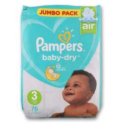 Pampers Baby-dry Baby Diapers Size 3 Jumbo Pack - 76 Diapers