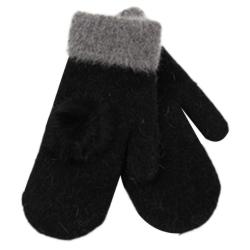 Mittens Women Fashion Ladies Gloves 2016 Hot 7 Colors Women's Wool Warm Winter Gloves M... - Black