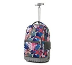 Phronex New Kings School Trolley Bag School Bag Luggage Rolling Backpack White Pink