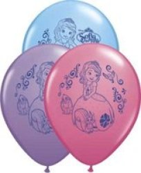 Round Latex Balloons 28 Cm - Sofia The First 25 Pack