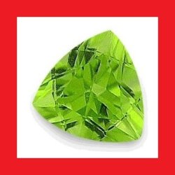 Peridot Natural - Vibrant Green Trilliant Facet - 0.415cts