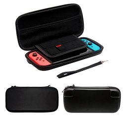 Poatable Case Fheaven Plain Eva Tough Case Pouch Travel Carry Bag For Nintendo Switch Console Black