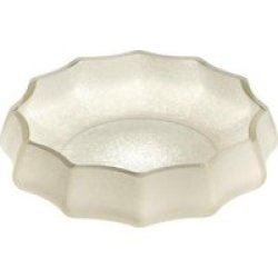 Bowl: Scalloped Decorative Beige Coloured Glass Ferrara 27.5CM
