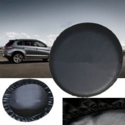 15 Inchs Black Pvc Leather Spare Wheel Tire Cover Waterproof Size M For Jeep Suv Universal Car