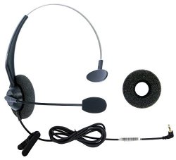 Dailyheadset 2.5MM Jack Hands Free Headset Over Ear Headphones For Cordless Home Phones Corded Landline Telephones