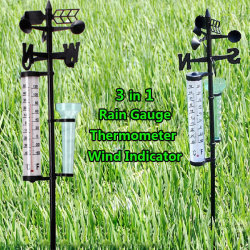 Garden Thermometer Rain Gauge Wind Indicator Outdoor Atmospherium