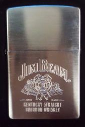 Original 2002 Jim Beam Kentucky Straight Bourbon Whisky Zippo Brushed Chrome