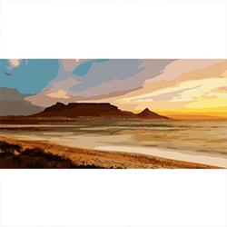 Adult Painting By Numbers - Table Mountain Golden Views - L