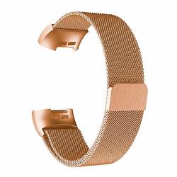 Fashion Milanese Stainless Steel Watch Band Strap Bracelet For Fitbit Charge 3 Rose Gold