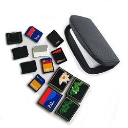 Memory Card Carrying Case Suitable For Sdhc And Sd Cards 8 Pages And 22 Slots Black