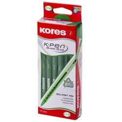 K1-M Green Ballpoint Pen Box Of 12