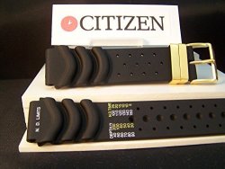 Citizen Watch Band Hyper Aqualand Band 20MM Black Resin W gold Tone Hardware