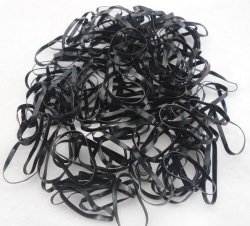 MINI Plastic Ponyo Elastics Hair Bands 50PK - Black