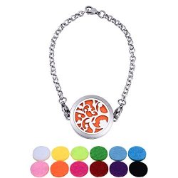Aromatherapy Essential Oil Diffuser Bracelet Stainless Steel Circular Hollow Life Tree Openable Scent Magnetic Lock Bracelet 22CM