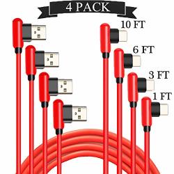 Right Angle Type C Cable 4 Pack 1FT 3FT 6FT 10FT 90 Degree USB C Cable Type C Fast Charging Cord For Samsung Galaxy S8
