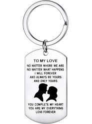 Stainless Steel Keychain - To My Love No Matter Where We Are