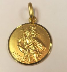9 Carat Gold - Saint Christopher 12 Mm Wide