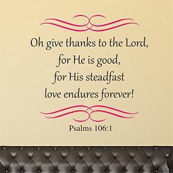 Awiuan Quote Vinyl Wall Decal Sticker Art Removable Words Home Decor Oh Give Thanks To The Lord For He Is Good