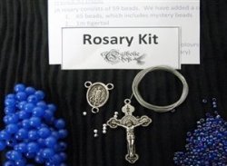Catechism Threaded Rosary Kit - Blue