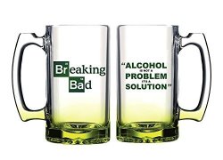 Sony Pictures Television Breaking Bad Giant 2.5 Pint Beer Glass - Alcohol Is Not The Problem. It Is A Solution 2KG 4.4LB