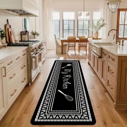 1PC Kitchen Rug My Kitchen Printing Floor Mat Household Kitchen Mat Non-slip Oil-proof Foot Mat Indoor Mat Doormat Door Rug Entrance Rug Home Decor